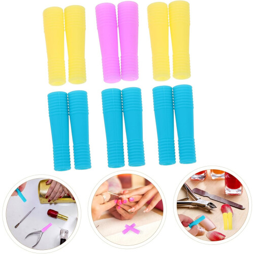 18pairs Cuticle Scissors Handle Covers Silicone Case Nail Trimmer Handle Sleeve 2