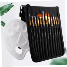 Set de pintura de 13 piezas: pinceles negros para acuarela y acrílico, bolígrafos para pintar y plato de dibujo.