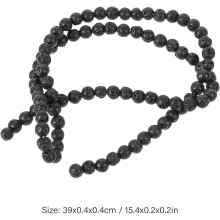 184 perles rondes en pierre volcanique pour la création de bijoux et de colliers. Fournitures en vrac pour le bricolage et la confection de colliers.