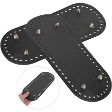 2 pezzi Base per borsa all'uncinetto nera, forma ovale 22x10 cm, accessori per borse intrecciate fai da te