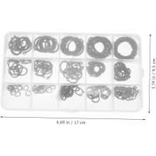 175 stuks zwarte C-type borgringen, externe stalen klikclips voor winkelassortiment en industrieel gebruik