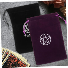 12 bolsas para cartas de tarot Lovely Lint para almacenamiento portátil, organizador de tarot elegante con cierre de cordón.