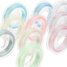 12 Rollen leuchtendes Stickgarn, strapazierfähig, professionelles Stickgarn, Polyester, verschiedene Farben