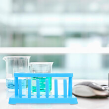 2 pezzi Portaprovette blu a 6 fori per forniture da laboratorio, supporto per provette per esperimenti scientifici