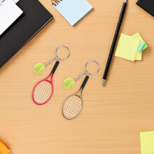 18-teiliges Tennisball-Schlüsselanhänger-Set mit farbenfrohen Anhängern im Sport-Design, kleines, kompaktes Tennis-Zubehör für Fans