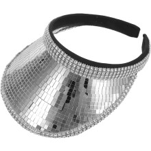 Laser Cowboy Chapéu Glittery Western Disco Chapéu para Meninas Bola de Disco Cintilante para Aniversário de Natal Prata da véspera do ano