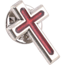 Taufkreuz-Brosche, Brustband, christliche Emaille-Anstecknadel zur Erstkommunion