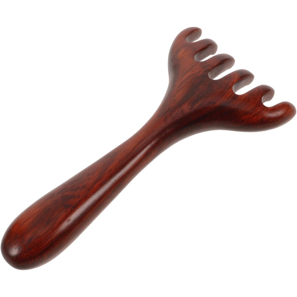 Hkhbjs Wooden Six-Claw Foot Massage Rake With Long Handle, Natural Wood Material, Meridian Reflexology Tool