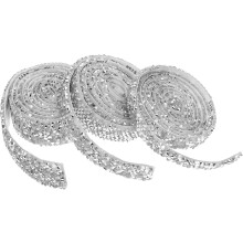 Set di 3 rotoli di nastro adesivo con strass, 10 mm, 15 mm e 20 mm, bianco scintillante, decorazione con cristalli.