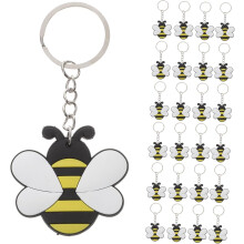 24 Stück Cartoon-Bienen-Metall-Schlüsselanhänger, kreative Hänge-Schlüsselringe, Taschenanhänger, kleine Geschenkidee