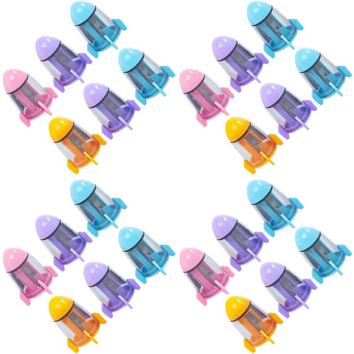 24 taille-crayons portables en forme de fusée, mini taille-crayons manuels