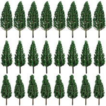 Ensemble de 24 arbres miniatures artificiels pour décors de modélisme ferroviaire, modèles d'arbres miniatures de 7,5 cm à 9,5 cm