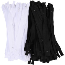 100 Stück 9-Zoll-Nylon-Spiralreißverschlüsse, Nähzubehör, Bekleidungszubehör, Schwarz und Weiß