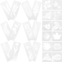 24 stuks DIY-sjablonen, multifunctioneel, voor het schilderen van bloemen en planten, wit, geschikt voor huisdieren. Gemakkelijk te gebruiken.