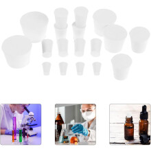 18 tapones de goma maciza cónicos para tubos de ensayo y pipetas (surtido).