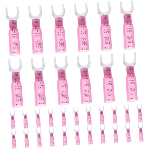 100 pezzi Terminali a forcella a forcella termorestringenti impermeabili Sv1.25-5 in rame preisolato