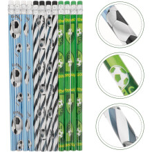 12 lápices con temática de fútbol para niños y niñas, pequeños, borrables, ideales para fiestas y dibujos deportivos.