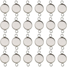 50 Stück 12 mm Edelstahl-Anhänger mit Zeitbasis, DIY-Schmuckherstellungszubehör, Silberanhänger
