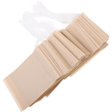 100 Stück Teebeutel mit Kordelzug, beige Papierfilterbeutel für bessere Filterwirkung, Verpackung für Kaffee