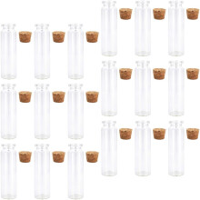 24 bouteilles à souhaits en liège à faire soi-même, petites bouteilles en verre de 18 ml avec bouchon en liège et bois