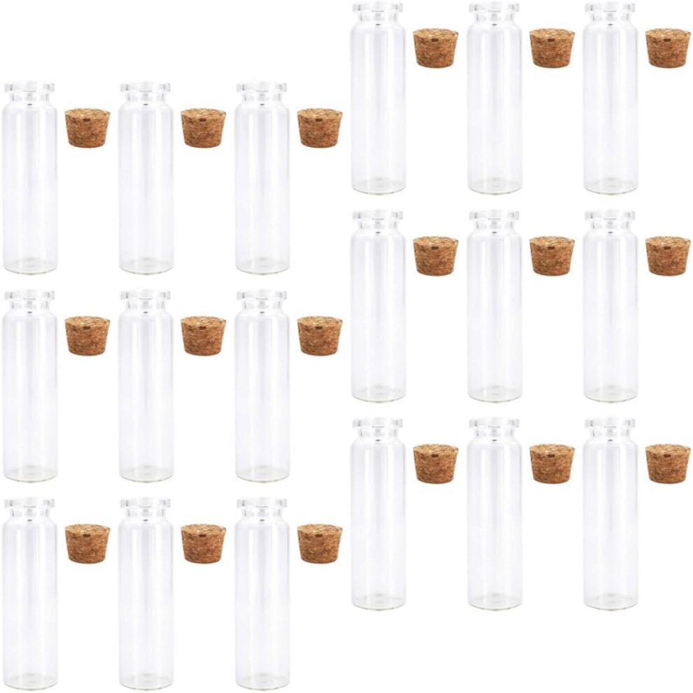 Hkhbjs 24Pcs Diy Cork Wishing Bottles Small Wishing Bottles 18Ml Glass With Wood Cork Stoppe