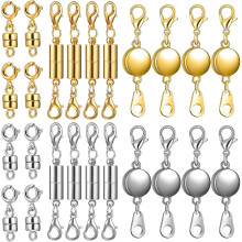 Set di 24 chiusure magnetiche per collane, chiusure magnetiche per gioielli in oro e argento con prolunghe