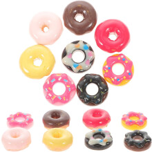 24 Stück Donut-förmige Anhänger, DIY-Schmuckzubehör für Armbänder, Halsketten, Ohrringe und Bastelarbeiten