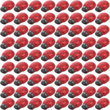 100 Mini-Marienkäfer-Aufkleber aus Holz mit selbstklebender Rückseite, 14 x 19 mm große, rote Marienkäferfiguren