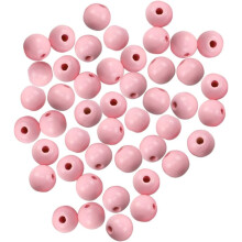 100pcs 16mm Pink Solid Wood Beads Loose Beads for DIY Bracelet Jewelry Making Craft Supplies Garland Decorations