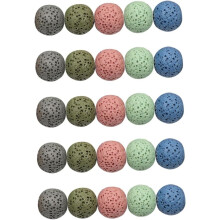 50pcs Volcanic Stone Loose Beads 8mm Smooth Round Natural Lava Rock DIY Jewelry Making Supplies