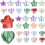 200 PCs Mixto Cor Star Beads 8mm e Coração forma Beads 6mm 1
