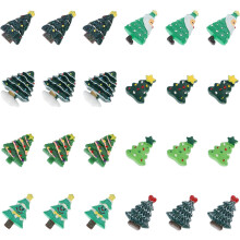 24 Stück Weihnachtsbaum-Harz-Cabochons mit flacher Rückseite als Anhänger für Handyhüllen