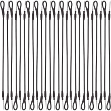100pcs Black 17cm Tag Security Strings with Steel Wire Loop