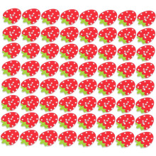 100 boutons de couture en bois rouge en forme de fraise pour vĂŞtements