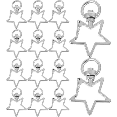 Star Shape Claw Swivel Snap Hook com aneis de chave Clips de metal de 1,3 polegadas para acessórios de bolsa e ofícios