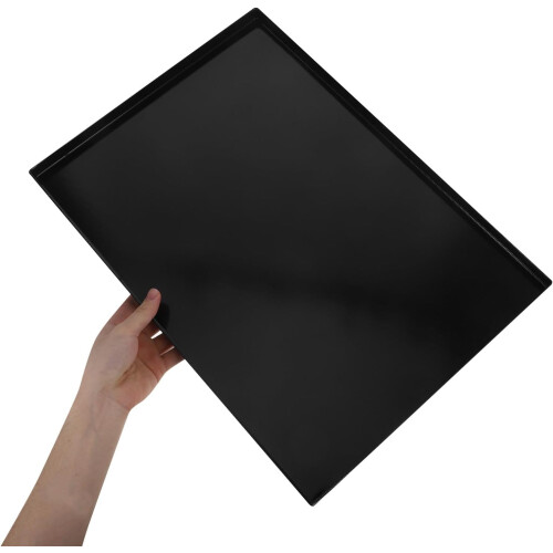 Enamelware Rectangular Serving Tray Cookie Sheets Black Nonstick Surface Flat Baking Trays
