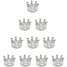50 Mini-Kronenanhänger zum Selbermachen von Halsketten und Armbändern, Legierungsmaterial, silberfarben