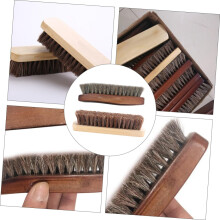 2pcs Log Horse Hair Brush Shoes Brush for Shoes Cleaning Soft Bristle Polish Wooden Handle Polishing