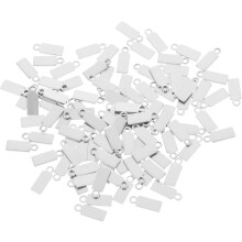 100 pièces de supports rectangulaires en acier inoxydable pour pendentifs à faire soi-même, étiquettes métalliques à estamper et à graver.