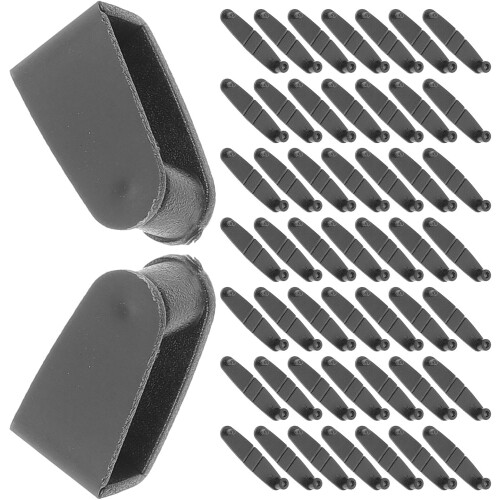 100pcs Black Plastic Key Ring Clips Acrylic Keychain Connectors Flexible Folding Mini Clips