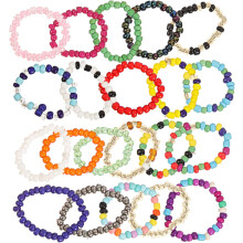21-teiliges Set Perlenringe, Strandringe für bequemen Fingerschmuck, geeignet für Alltag, Partys, Geburtstage und Feiertage