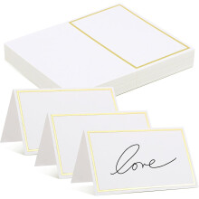 40 Stück leere Tischkarten mit Goldfolienprägung, elegantem Papier