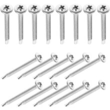 50 Stück 4,8 x 50 mm selbstschneidende Schrauben aus Kohlenstoffstahl mit Flachkopf für Metall und Holz