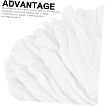 Gants ménagers respirants en coton, 12 paires, taille XL, élastiques, blancs.