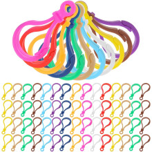 100 pezzi di moschettoni colorati a forma di chela di aragosta, ganci portachiavi in plastica per accessori per la creazione di gioielli fai da te