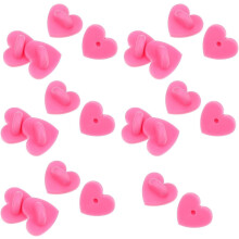 100 Stück herzförmige Broschenrohlinge und Anstecknadeln mit Verschluss, rosa Kunststoff-Nadelverschlüsse