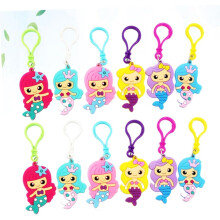 12 Schlüsselanhänger mit Meerjungfrauenmotiv aus PVC, Cartoon-Motiven, Partyartikel, Accessoires für Jungen