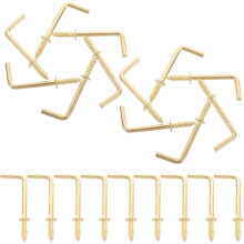 50 Stück goldene rechtwinklige selbstschneidende Schraubhaken 7/8" x 1,34" Kohlenstoffstahl Mehrzweck-Kleinbilderhaken