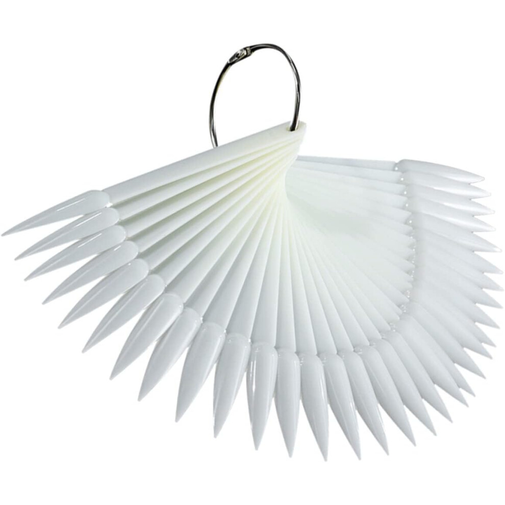 Hkhbjs 50Pcs Fan Shaped Nail Palette False Nail Display Cards Practice Sticks