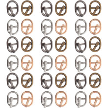 40 Mini-Schnallen, 5,5 mm kleine Nadelschnallen, gemischte Farben: Silber, Gold, Schwarz, Antikkupfer, DIY-Puppenkleidungsgürtel